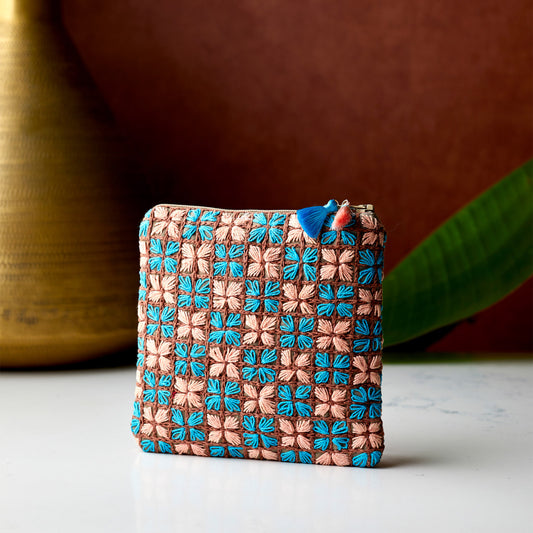 Hand Embroidered Square Pouches